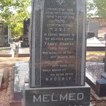 MELMED Fanny Hannah nee SHEAR  -1963
