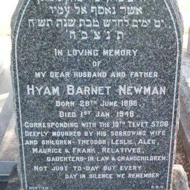 NEWMAN Hyam Barnet 1888-1948