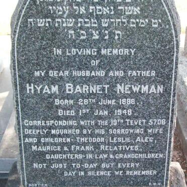 NEWMAN Hyam Barnet 1888-1948