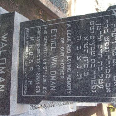 WALDMAN Ethel  -1951