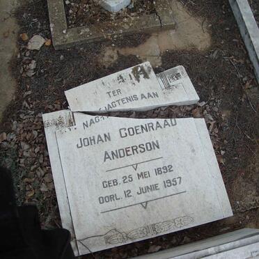 ANDERSON Johan Coenraad 1892-1957