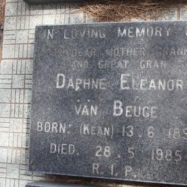 BEUGE Daphne Eleanor nee KEAN 1898-1985
