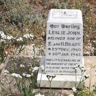 BRADY Leslie John 1940-1942