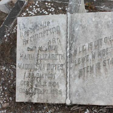 BOTES Maria Elizabeth Magdalena nee BALTON 1884-1965