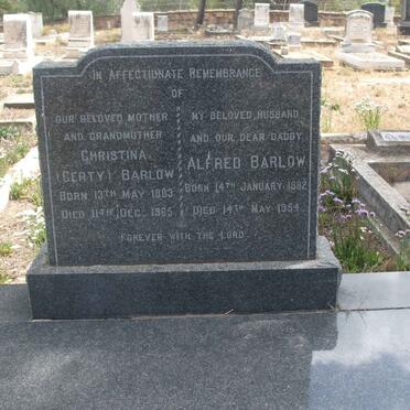 BARLOW Alfred 1882-1954 &amp; Christina 1883-1965