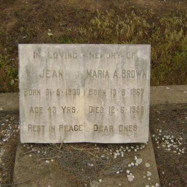 BROWN Maria A.1867-1955 :: BROWN Jean 1900-
