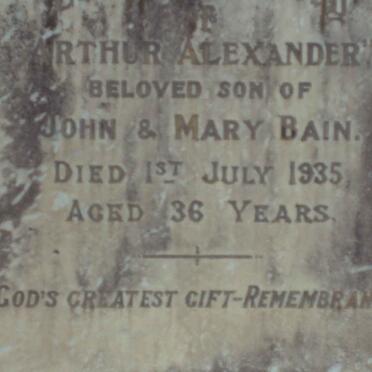 BAIN Arthur Alexander -1935