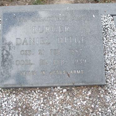 BURGER Daniel Hitge 1887-1939