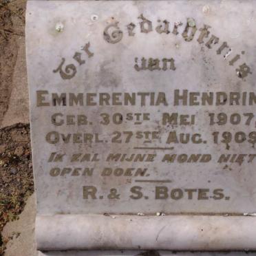 BOTES Emmerentia Hendrina 1907-1909
