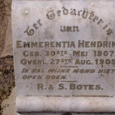 BOTES Emmerentia Hendrina 1907-1909