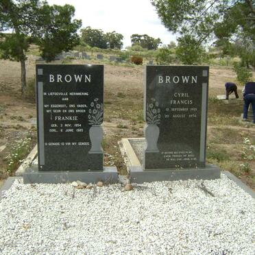 BROWN Frankie 1954- 1985 :: BROWN Cyril Francis 1921-1974