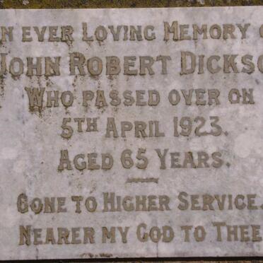 DICKSON John Robert -1923