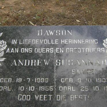 DAWSON Andrew 1898-1955 &amp; Susannah 1900-1979