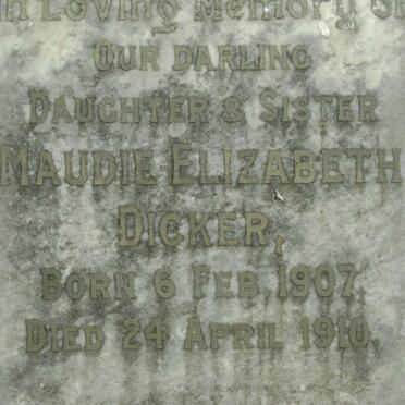 DICKER Maudie Elizabeth 1907-1910