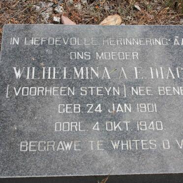 DIACK Wilhelmina A.E. formerly STEYN nee BENEKE 1901-1940
