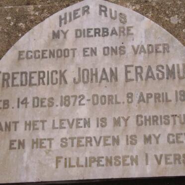 ERASMUS Frederick Johan 1872-1949