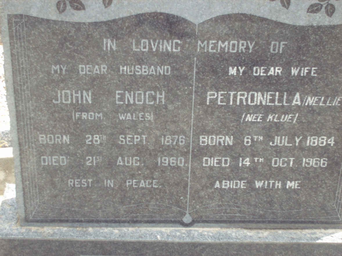 ENOCH John 1876-1960 &amp; Petronella KLUE 1884-1966