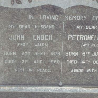 ENOCH John 1876-1960 &amp; Petronella KLUE 1884-1966