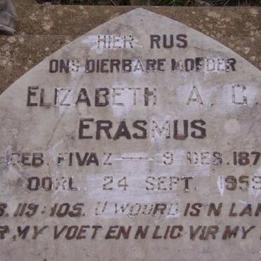 ERASMUS Elizabeth A.G. 1873-1959