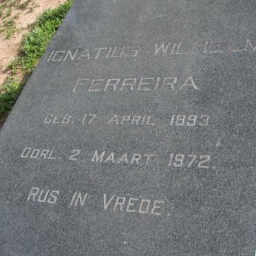 FERREIRA Ignatius Wilhelm 1893-1972