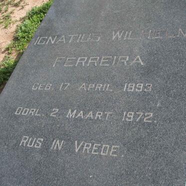 FERREIRA Ignatius Wilhelm 1893-1972