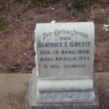 GREEFF Beatrice E. 1868-1935