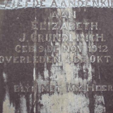 GRUNDLINGH Elizabeth J. 1912-1927