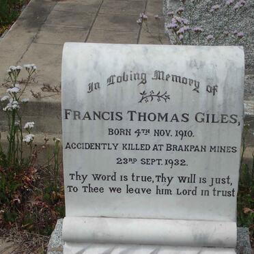 GILES Francis Thomas 1910-1932