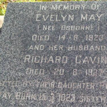 GAVIN Richard  -1927 &amp; Evelyn May OSBORNE  -1920