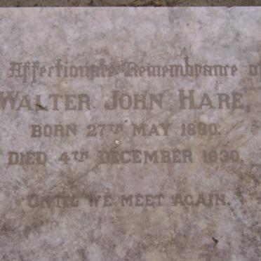 HARE Walter John 1880-1930