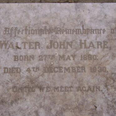 HARE Walter John 1880-1930