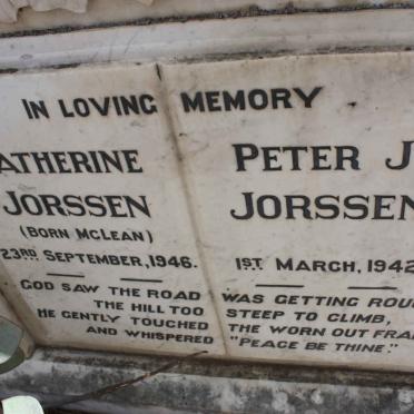 JORSSEN Peter J. -1942 &amp; Catherine McCLEAN -1946