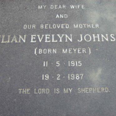 JOHNSON Basil Marquard 1916-1997 &amp; Lilian Evelyn MEYER 1915-1987