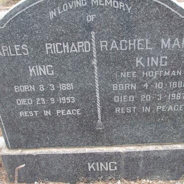 KING Charles Richard 1881-1953 &amp; KING Rachel Maria HOFFMAN 1886-1967