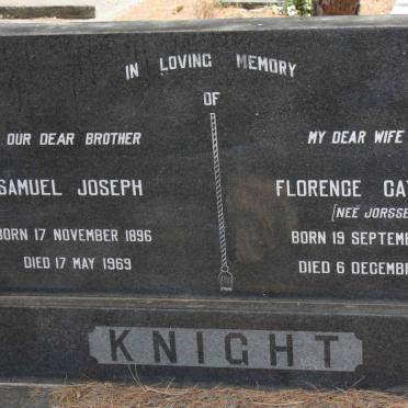 KNIGHT Samuel Joseph 1896-1969 &amp; Florence Catherine JORSSEN 1899-1968