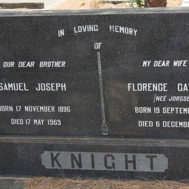 KNIGHT Samuel Joseph 1896-1969 &amp; Florence Catherine JORSSEN 1899-1968