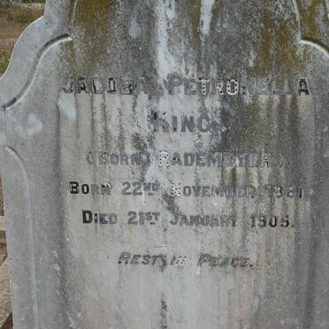 KING Jacoba Petronella nee RADEMEYER 1881-1905