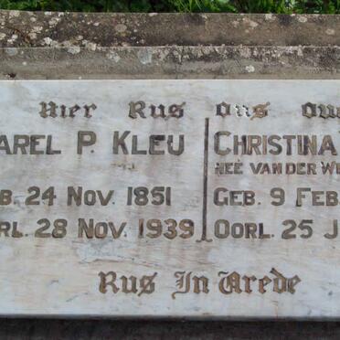 KLEU Sarel P. 1851-1939 &amp; Christina W. VAN DER WESTHUIZEN 1861-1931