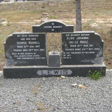 LEWIS George Russell 1907-1964  Elsie Johanna LE ROUX 1911-1993