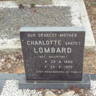 LOMBARD Charlotte nee VALENTINE 1889-1970
