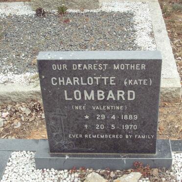 LOMBARD Charlotte nee VALENTINE 1889-1970