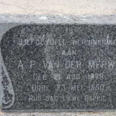 MERWE A.P., van der 1879-1960