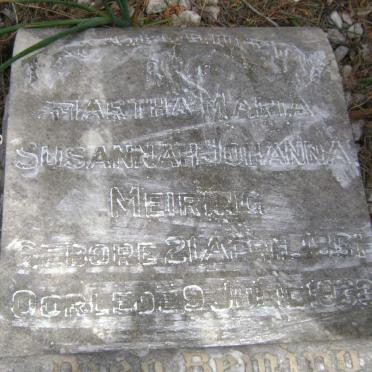 MEIRING Martha Maria Susannah Johanna 1861-1933