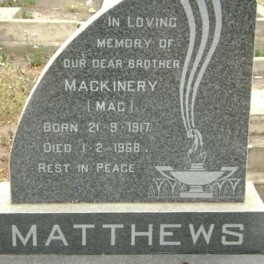 MATTHEWS Mackinery 1917-1968