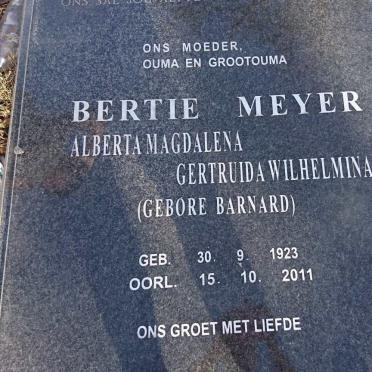 MEYER Johannes 1920-1995 &amp; Albertina Magdalena Gertruida Wilhelmina BARNARD 1923-2011 