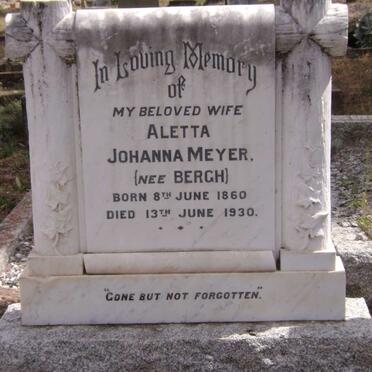 MEYER Andries Ludolph 1856-1935 &amp; Aletta Johanna BERGH 1860-1930