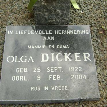 MOSTERT Samuel S. 1889-1955 &amp; Wilhelmina F. GOUWS 1896-1978 :: DICKER Olga 1922-2004