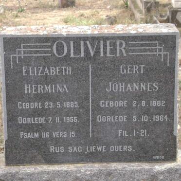 OLIVIER Gert Johannes 1882-1964 &amp; Elizabeth Hermina 1885-1955
