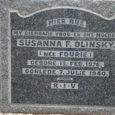 OLINSKY Susanna F. nee FOURIE 1876-1940
