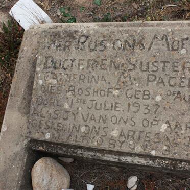 PAGEL Catherine M. nee BOSHOF 18??-1937